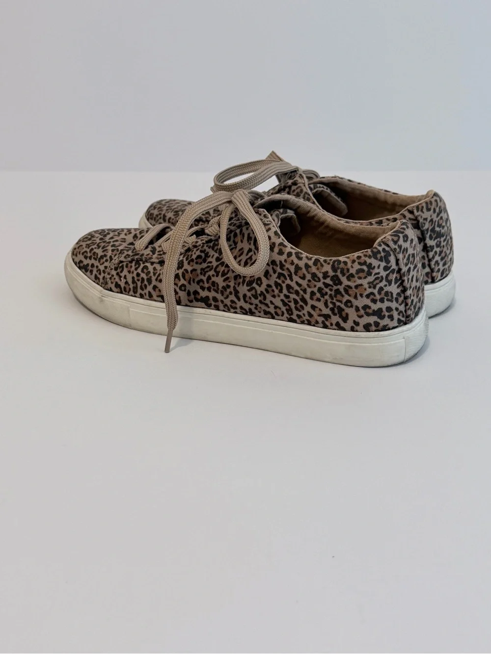 GAP Kids Leopard-Print Tan & Black Lace-Up Sneakers Girls Size 5
